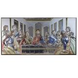 Icon of the Last Supper, Silver plated, Colored, Size: 36" X 18"