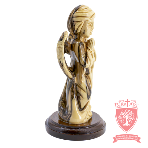 Angel with Rosary - Olive Wood