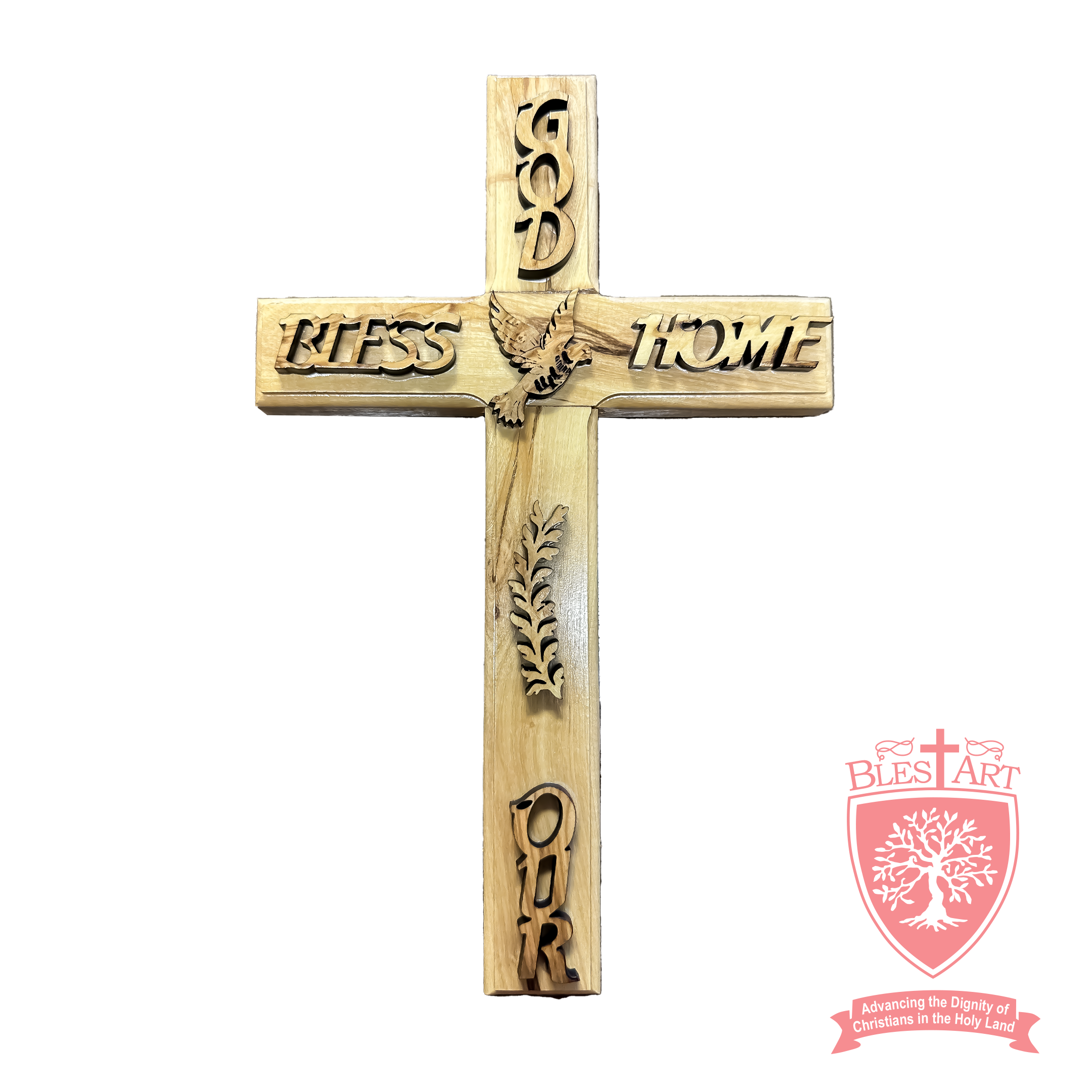 Latin Cross, God Bless Our home, Size: 9.8"/25 cm.
