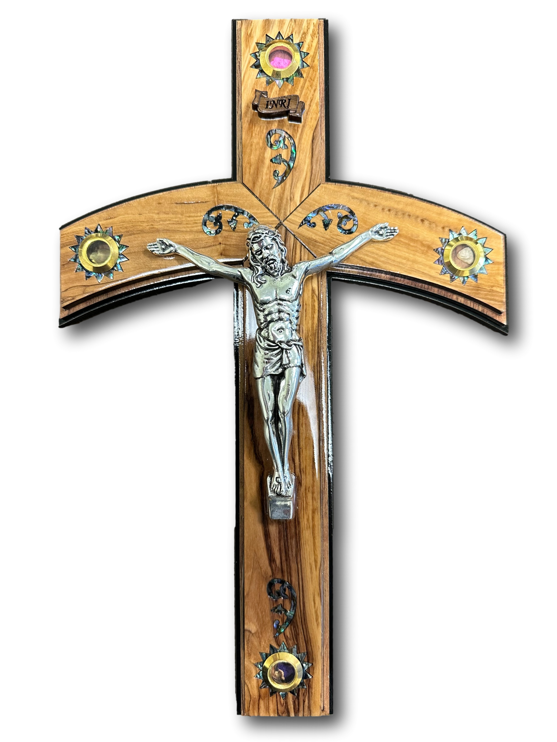 Latin Crucifix with Seashells and Holy Items