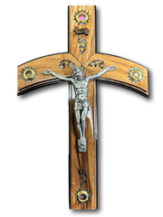 Latin Crucifix with Seashells and Holy Items