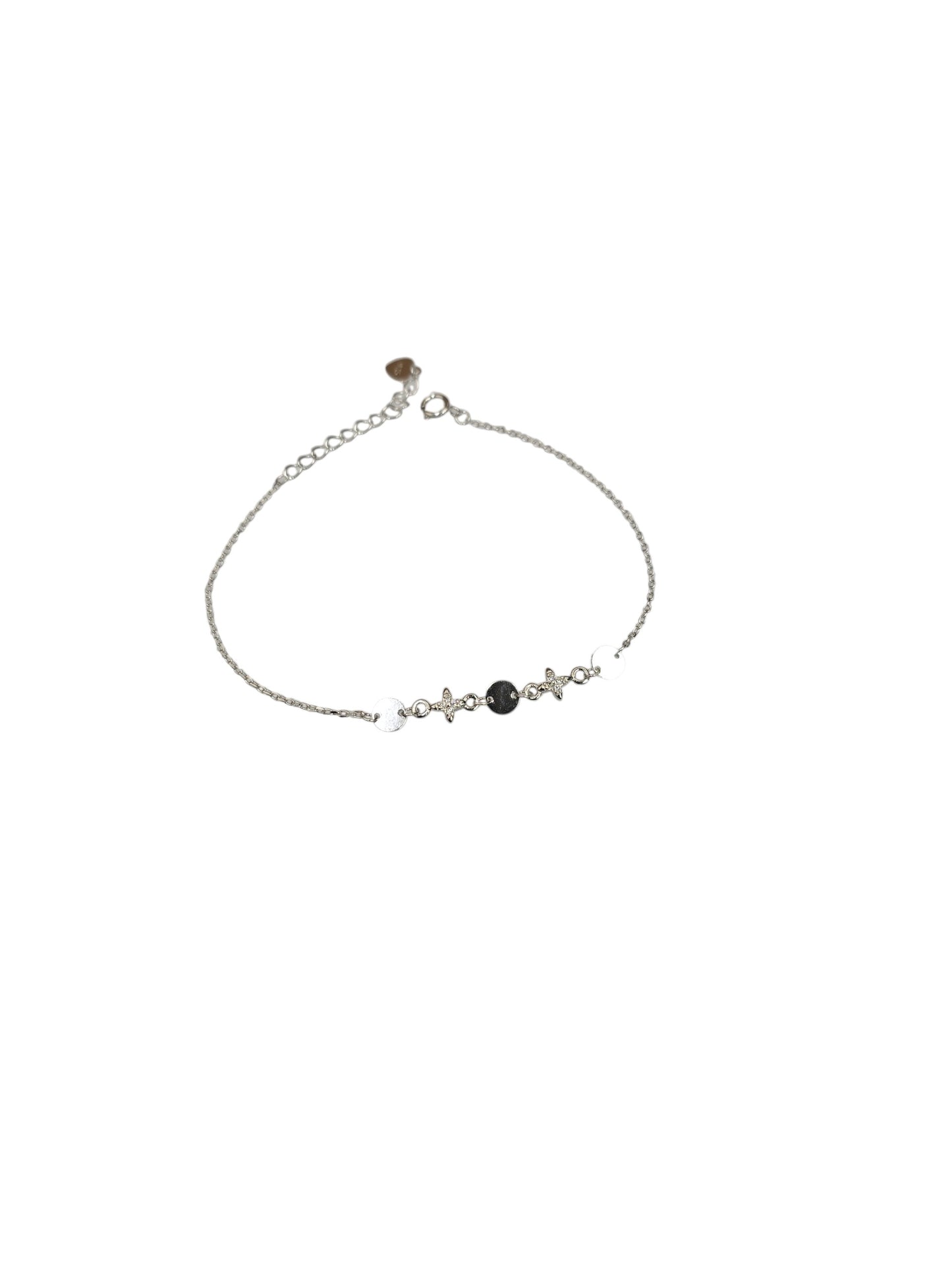 Silver Plated Stars & Disc Bracelet