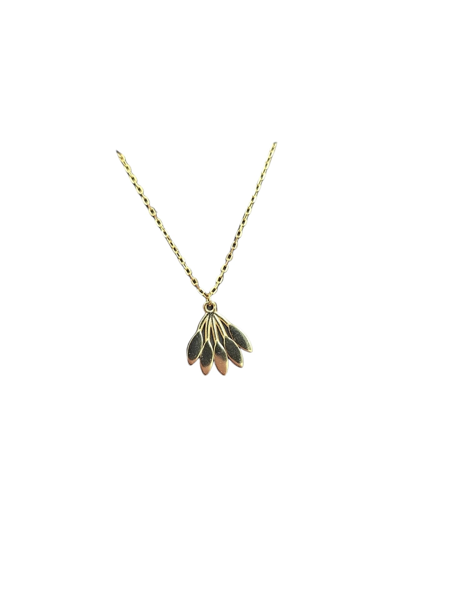 Gold Plated Leaf Pendant Necklace