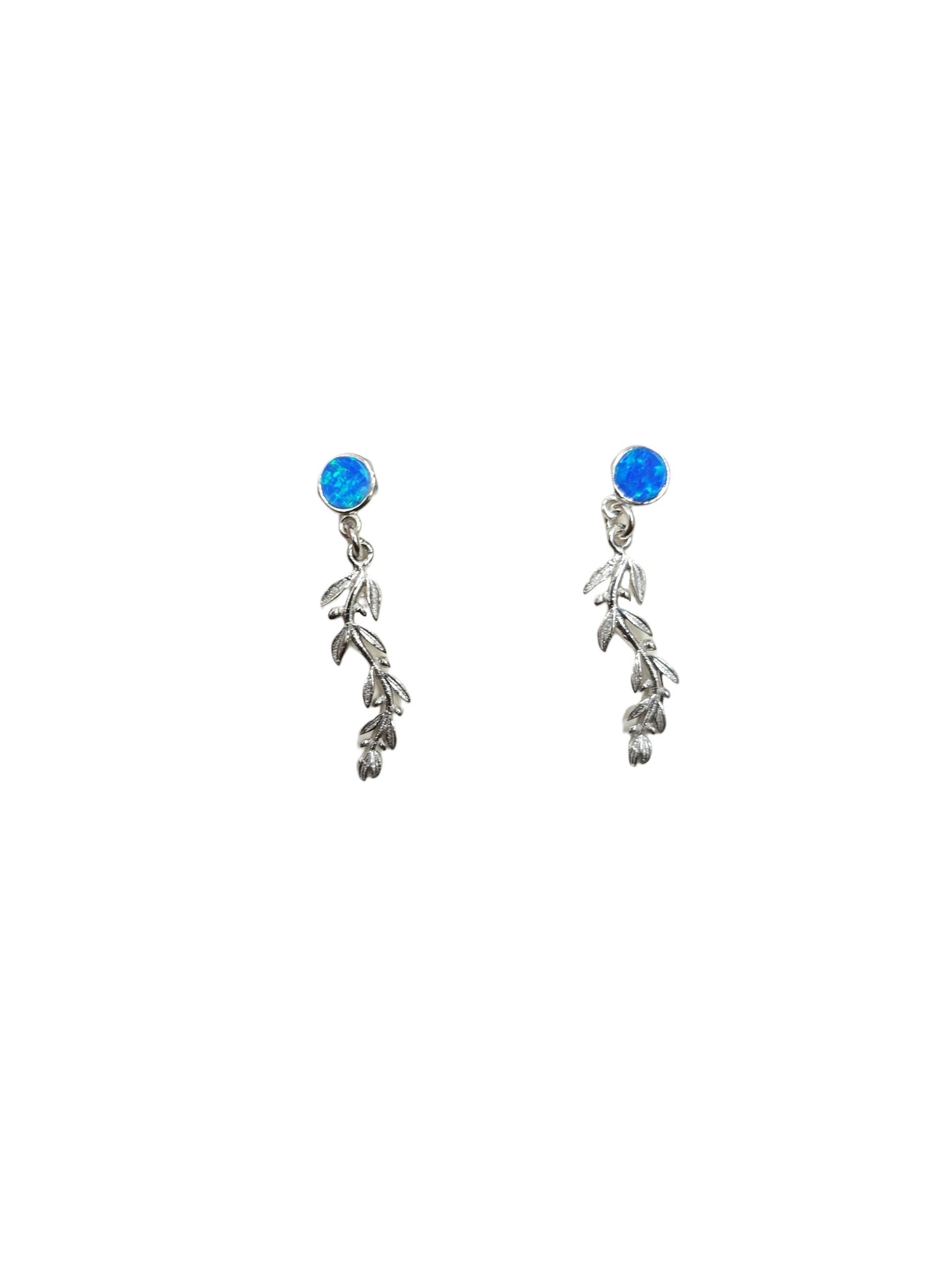 Silver Opal Branch Earrings