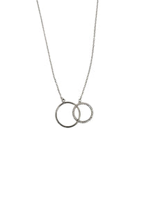 Silver Plated Double Circle Necklace