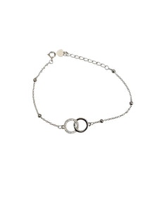 Silver Plated Double Ring Bracelet