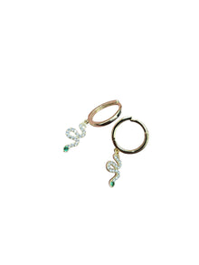 Gold Snake Hoop Earrings