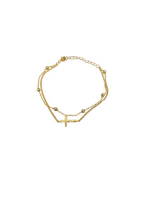 Silver Plated Cross Station Bracelet