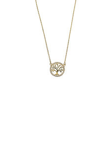 Gold Plated Crystal Tree of Life Necklace