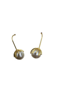 Gold Pearl Stud Earrings
