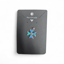 Gold Plated Blue Opal Cross Necklace