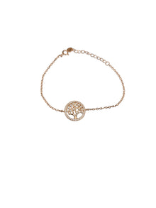 Silver Plated Tree of Life Adjustable Chain Bracelet