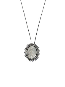 Black Mother of Pearl Our Lady of Guadalupe Necklace