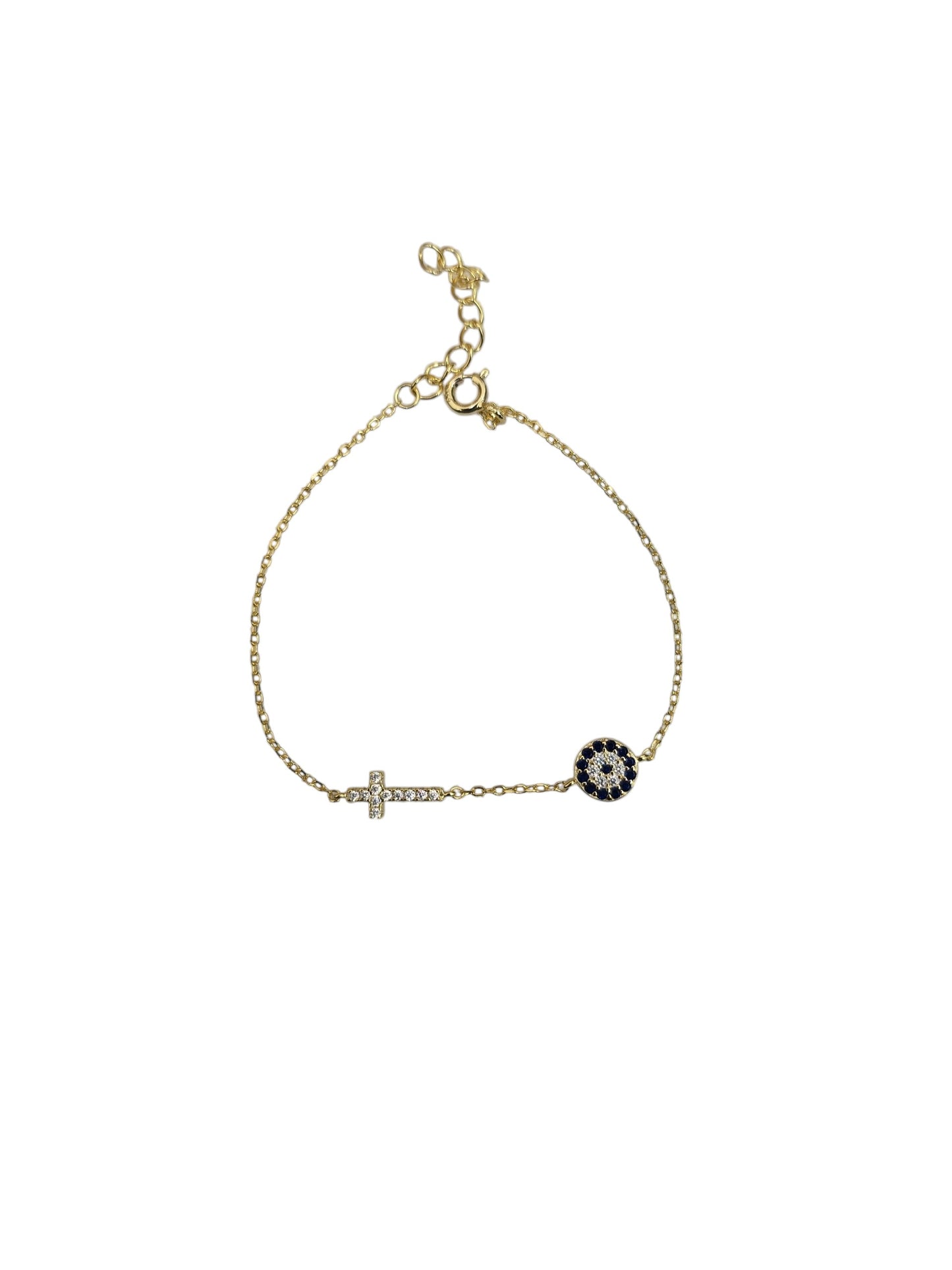 Silver Plated Cross Charm Bracelet