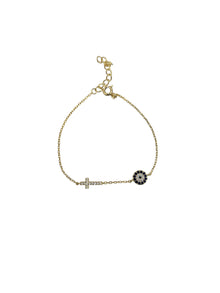 Silver Plated Cross Charm Bracelet