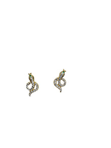 Gold Snake Crystal Earrings