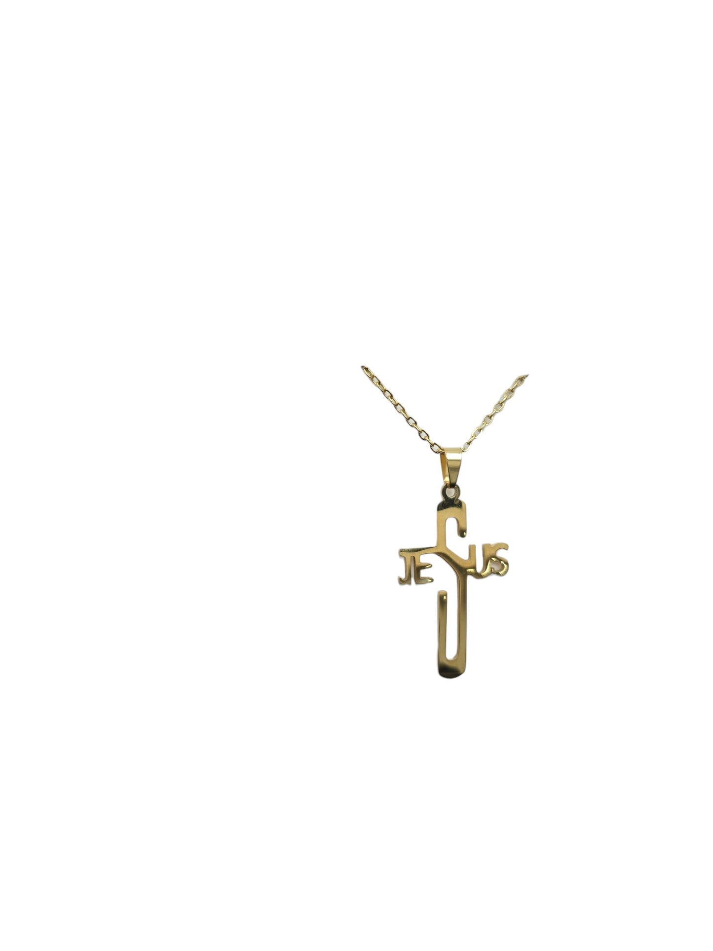 Gold Jesus Cross Necklace