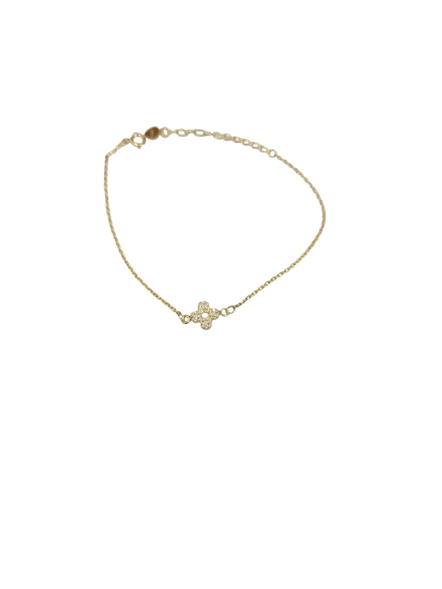 Silver Plated Flower Crystal Bracelet