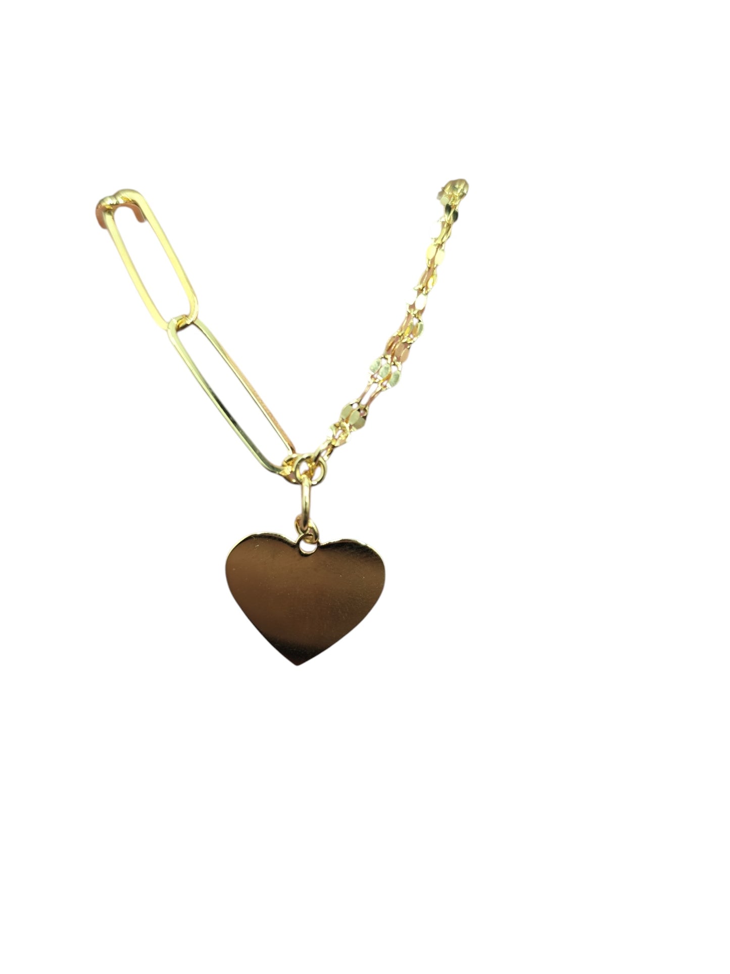 Gold Heart Link Necklace