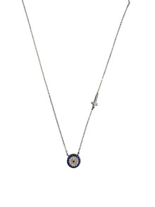Silver Plated Cross & Evil Eye Necklace