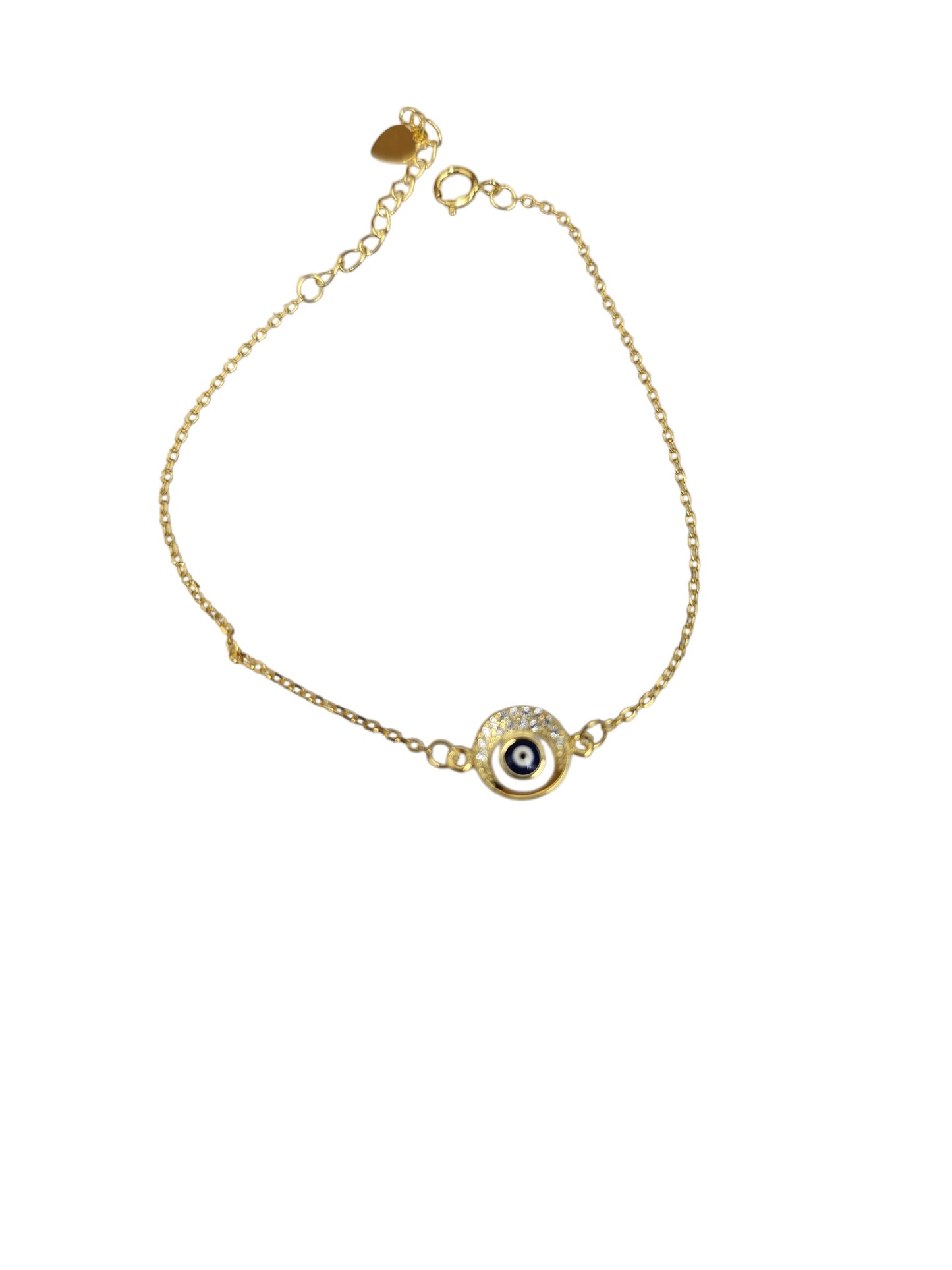 Gold Plated Evil Eye Crystal Bracelet