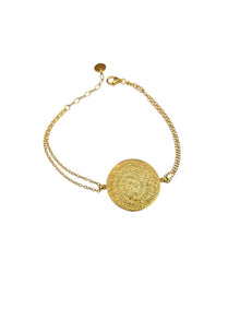 Silver Plated Medallion Coin Bracelet