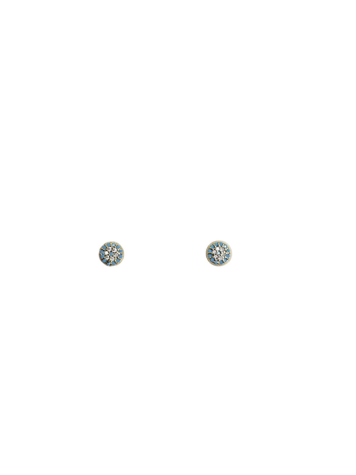 Light Blue Round Stud Earrings
