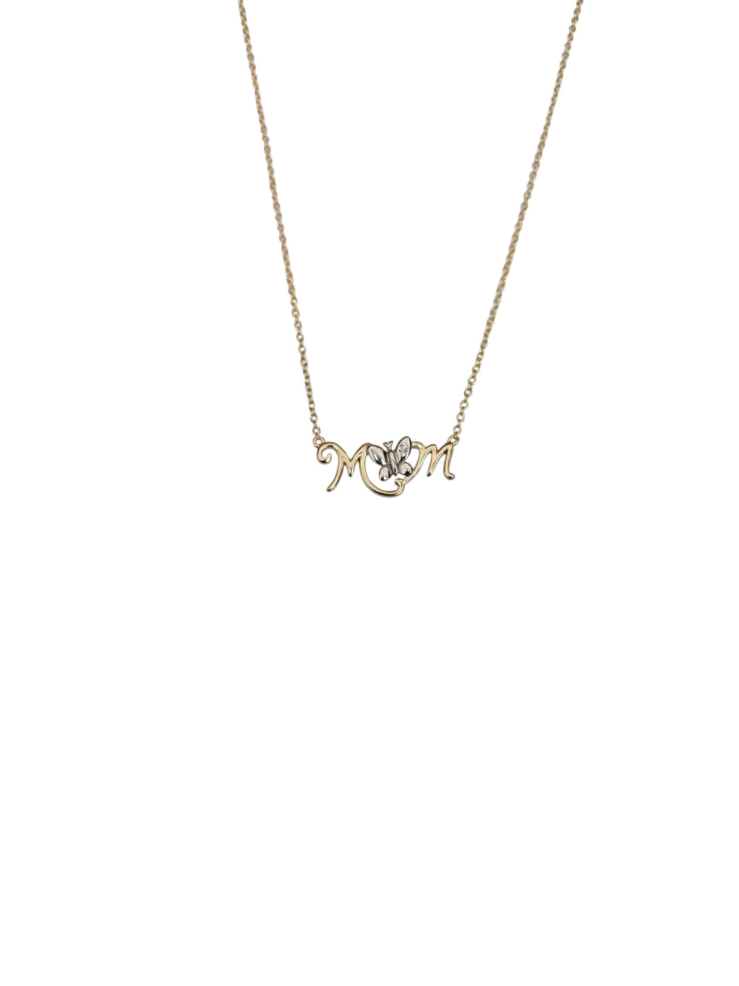 Gold MOM Script Necklace