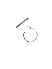 Blue Stone Hoop Earrings