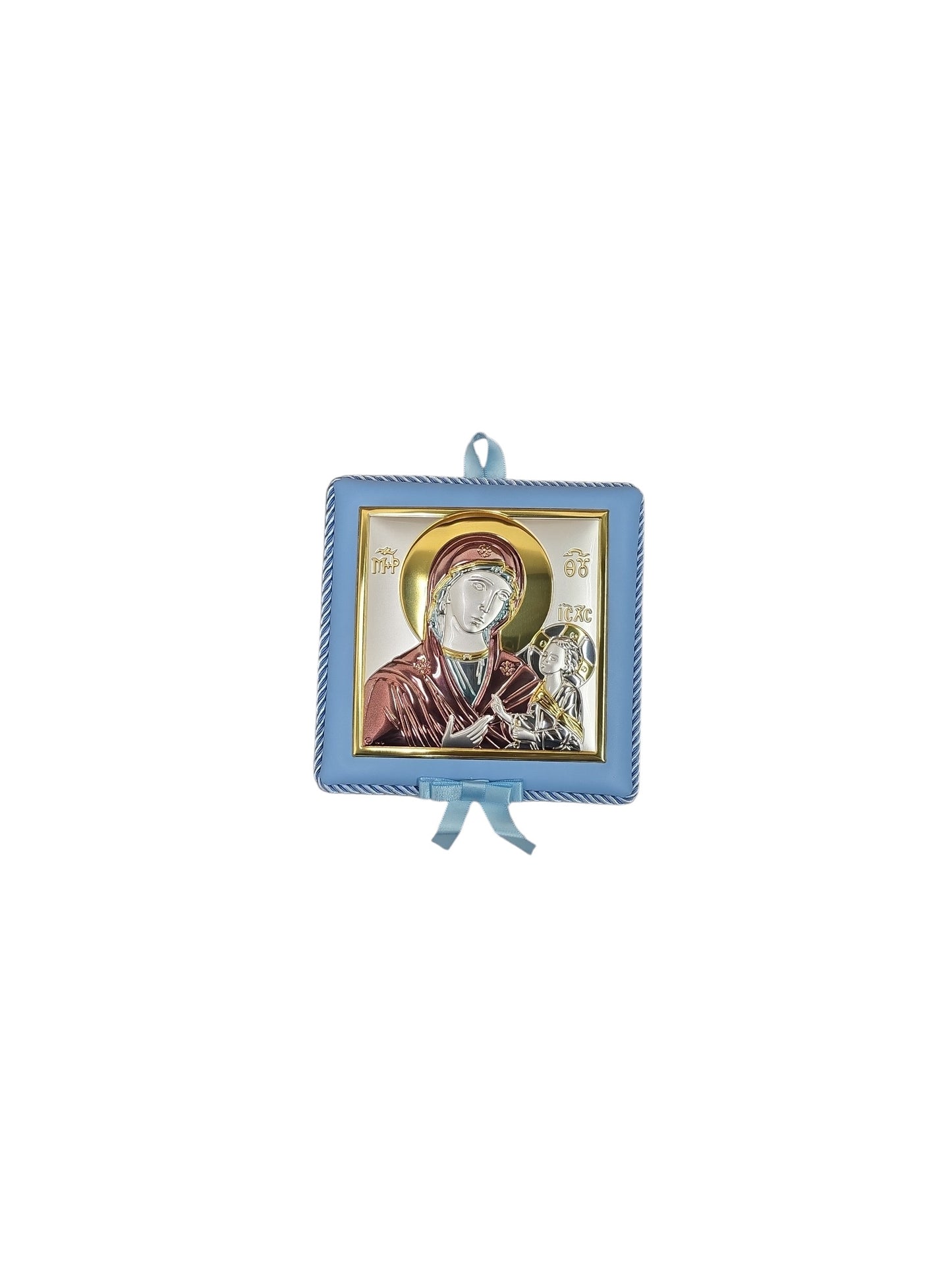 Musical Virgin Mary Baptism Icon – Silver Plated Cradle Hanging (Multiple Styles)