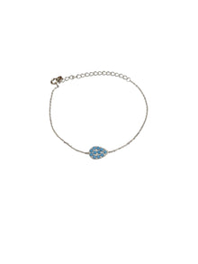 Silver Plated Blue Stone Evil Eye Bracelet
