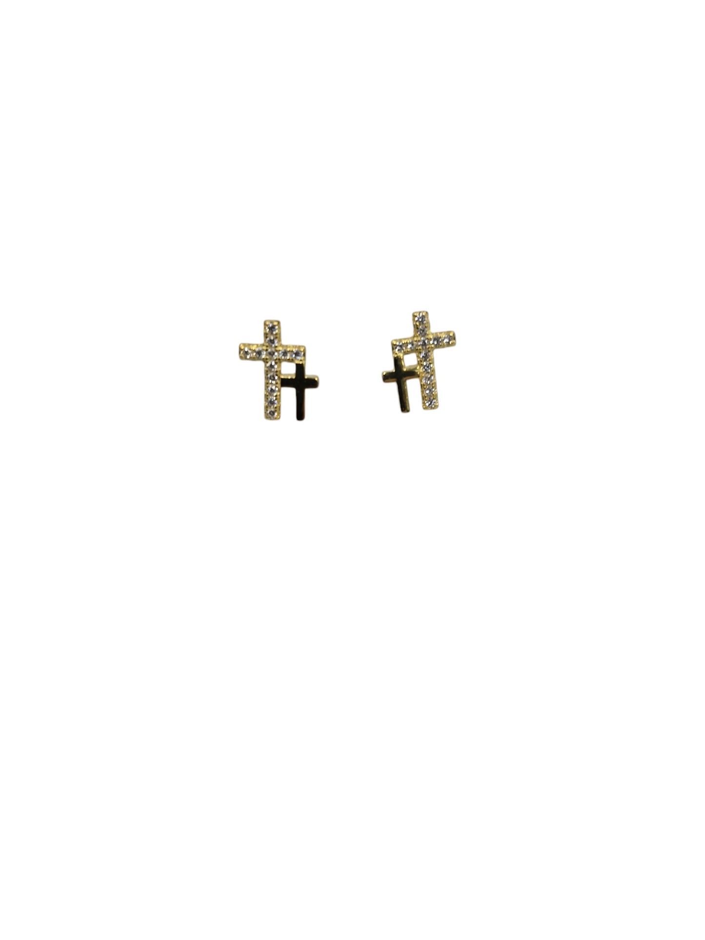 Double Cross Stud Earrings