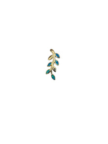 Gold Opal Leaf Pendant (Small)