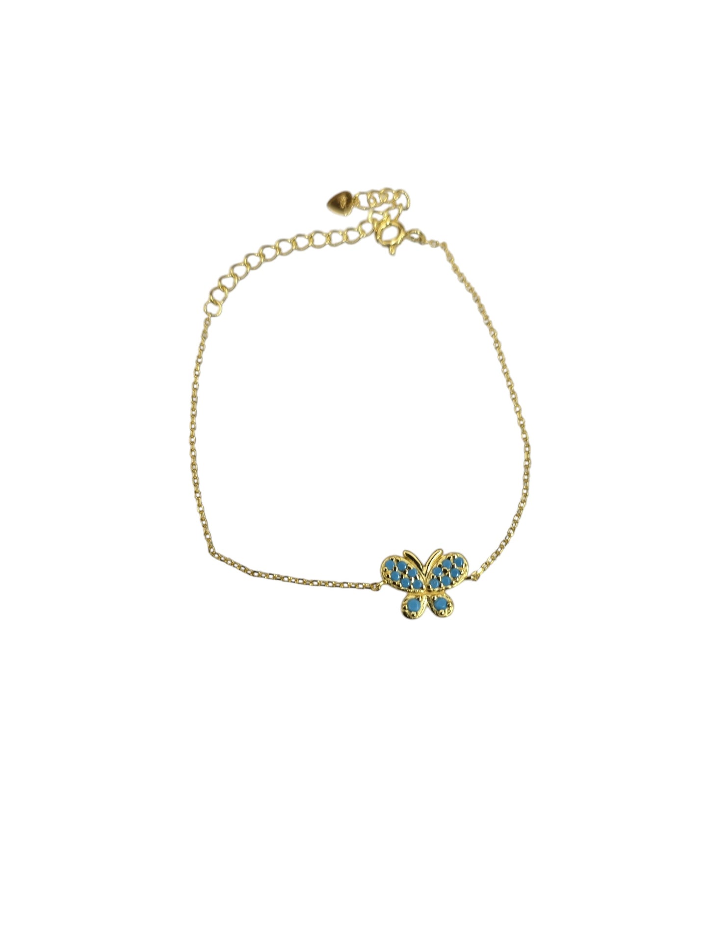 Silver Plated Blue Butterfly Bracelet