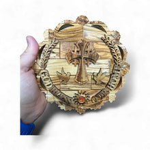 God Bless Our Home – Olive Wood Wall Plaque with Jerusalem Cross
