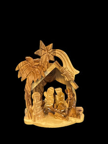 Mini Rustic Olive Wood Nativity Scene – Hand-Carved in Bethlehem