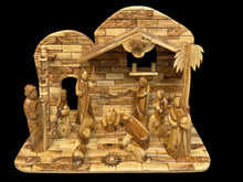 Cathedral-Style Olive Wood Nativity with Music Box & Incense – Hand-Carved in Bethlehem