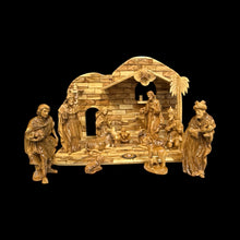 Deluxe Olive Wood Nativity with Realistic Figures, Music Box & Incense – Hand-Carved in Bethlehem