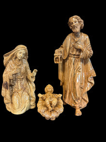Deluxe Olive Wood Nativity with Realistic Figures, Music Box & Incense – Hand-Carved in Bethlehem