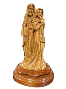 6x6x11" Olive Wood Holy Family Statue – Hand-Carved in Bethlehem