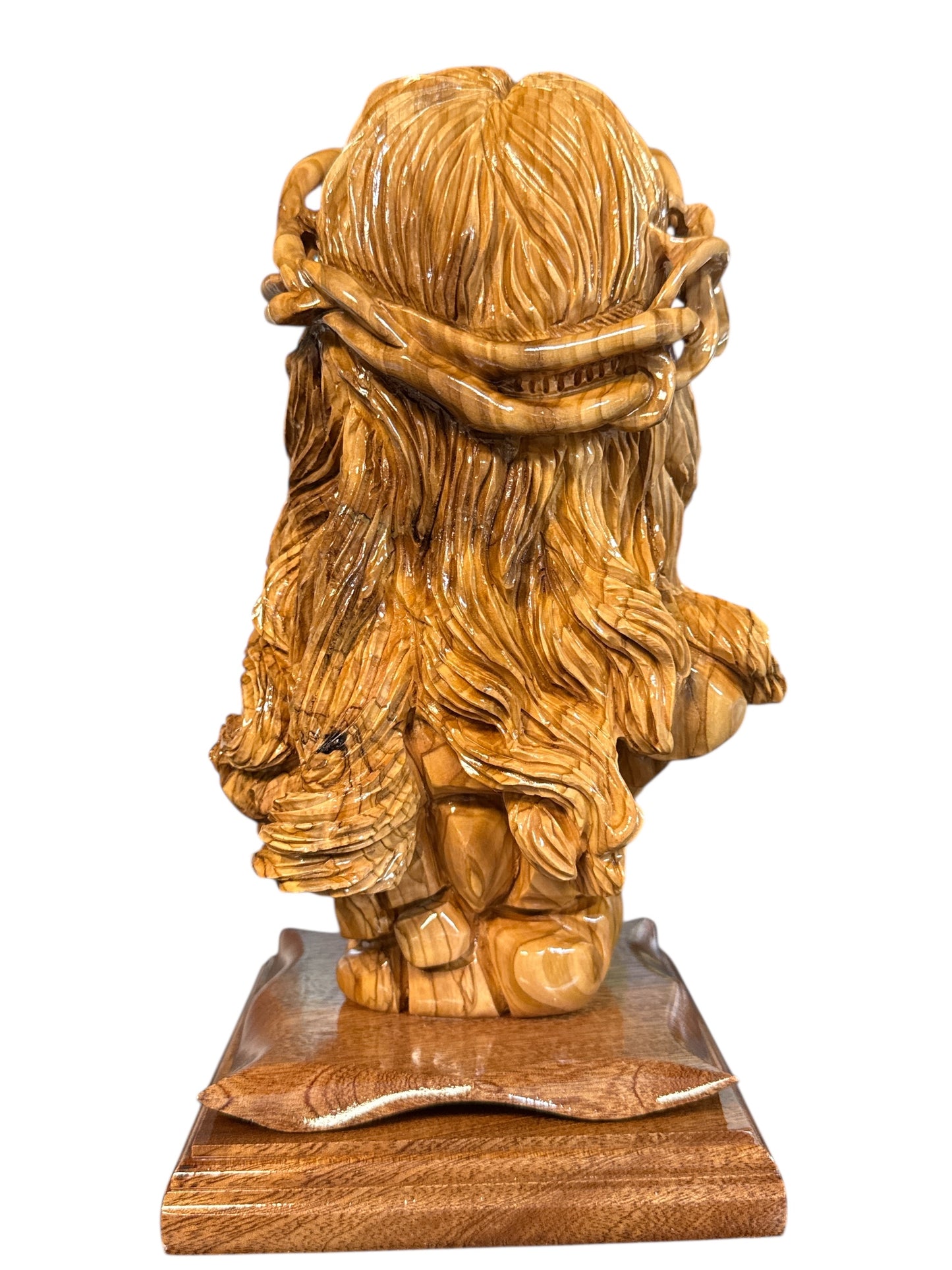 Jesus Face – “Ecce Homo” Hand-Carved Olive Wood Sculpture (5.5x5.5x12)