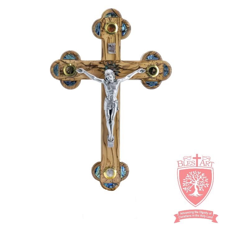 Roman Cross with Abalone Shell