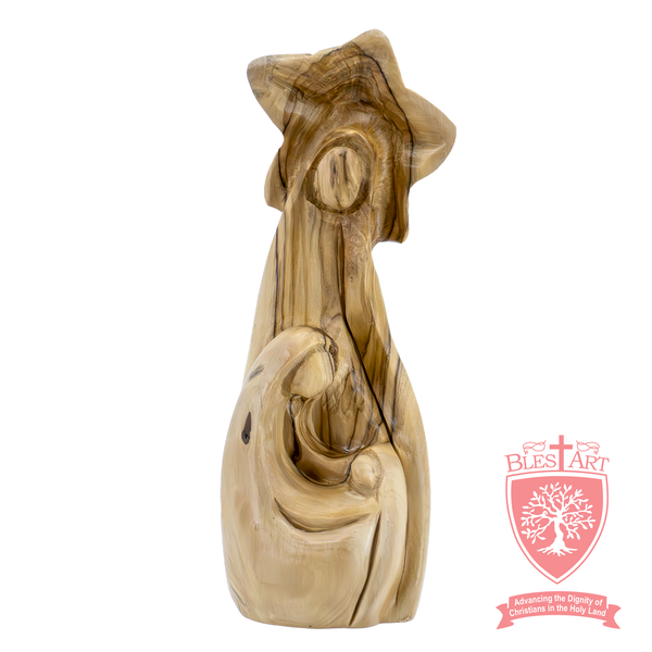 Olive Wood Holy Family Star-Shaped Statue