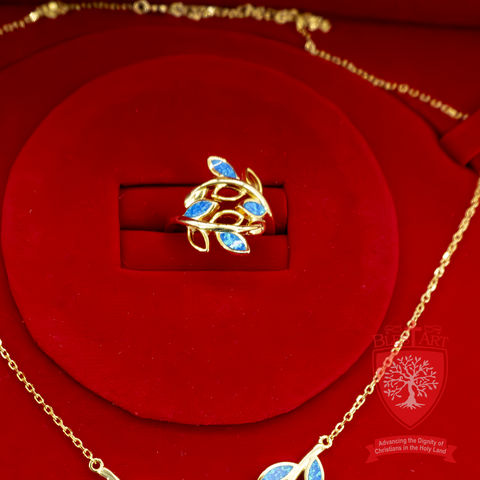 Mystic Serenity: Gold-Plated High-End Jewelry Set with Blue Gems