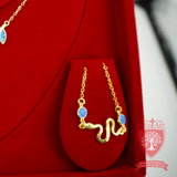Mystic Serenity: Gold-Plated High-End Jewelry Set with Blue Gems
