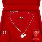 Angelic Radiance: Silver-Plated High-End Jewelry Set with Pearls and Gems