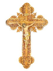 Cathedral Style Crucifix with Hand Painted Body