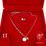 Angelic Radiance: Silver-Plated High-End Jewelry Set with Pearls and Gems