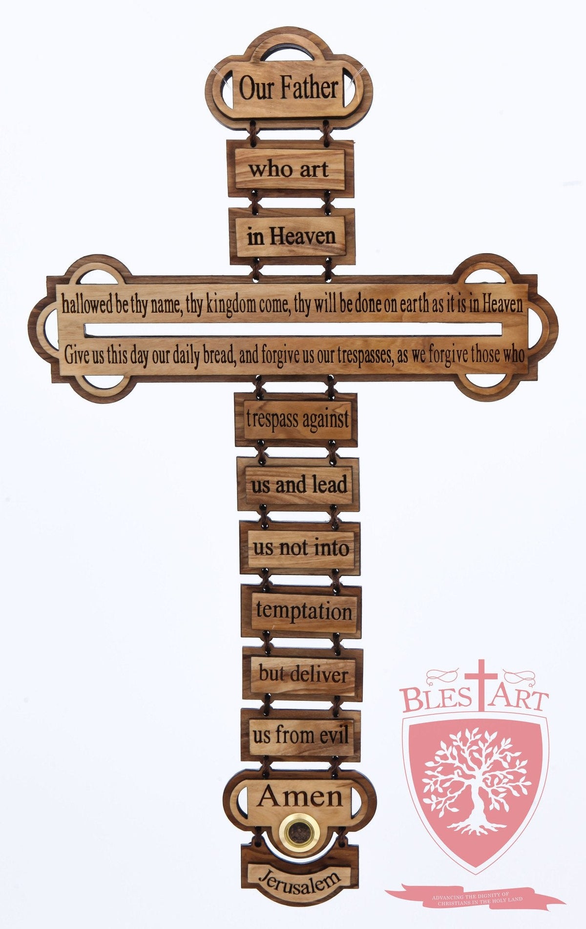 The Lord's Prayer Cross with Holy item. Available in English and Spanish Spanish, Size: 11.8"/ 30 cm - Blest Art, Inc. 