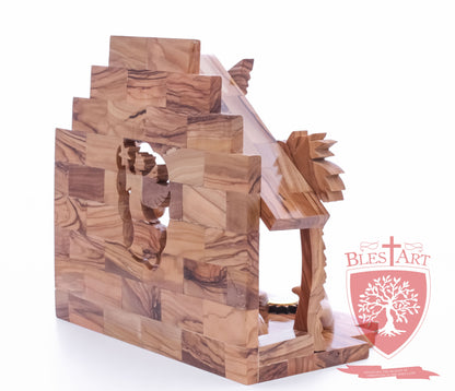 Nativity Set, Musical and non musical, Plain, with Incense from the Tomb of Jesus Size: 7"/ 18 cm Height